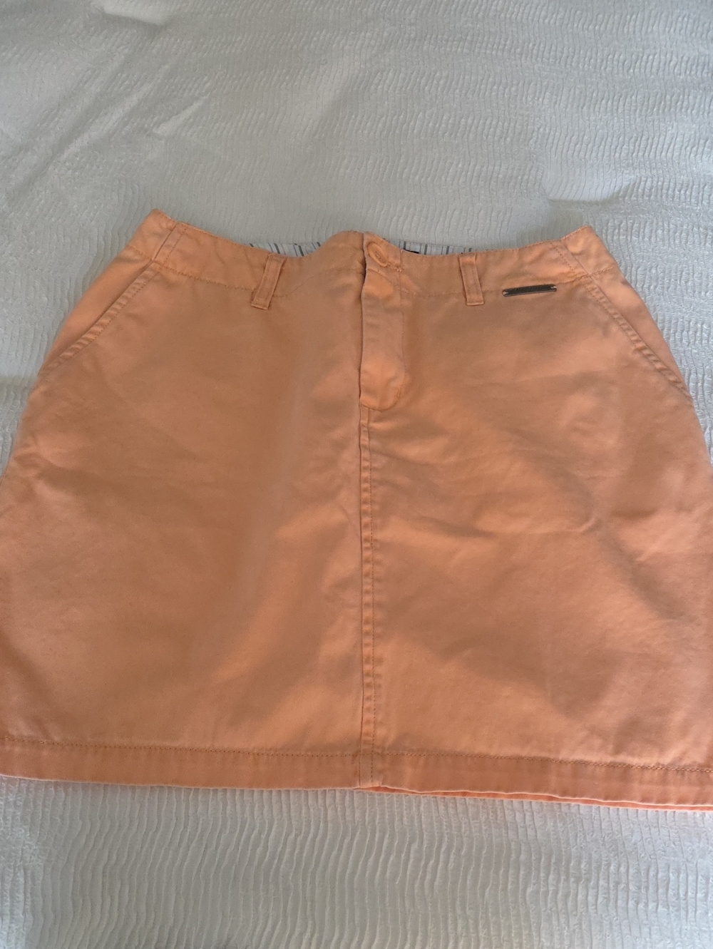 Caribbean Peach A-Line Mini Skirt - Picture 1 of 4